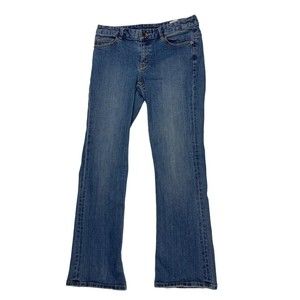 Medium blue wash women’s Michael Kors boot cut mid rise jeans